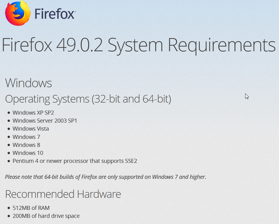 Mozilla firefox windows xp sp3